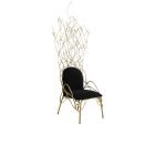side view of brass abstract chair
