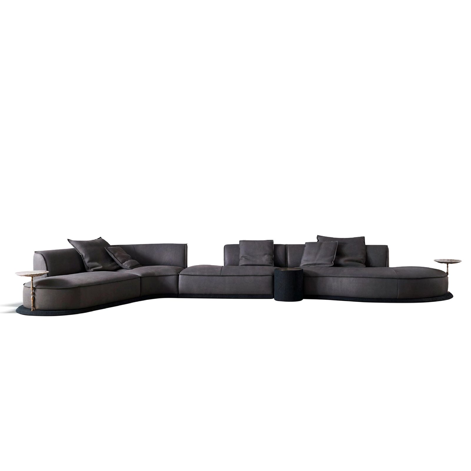 European modern grey sofa with subtle, luxurious design