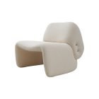 Ryza modern accent chair with curved back and lounge-style seat