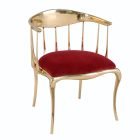Replica of Number 11 Chair with handcrafted brass sculptural frame