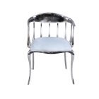 Blue leather Replica of Number 11 Chair with handcrafted brass sculptural frame