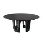 Arches Marble Dining Table with sculptural stone base and polished marble top in contemporary design.