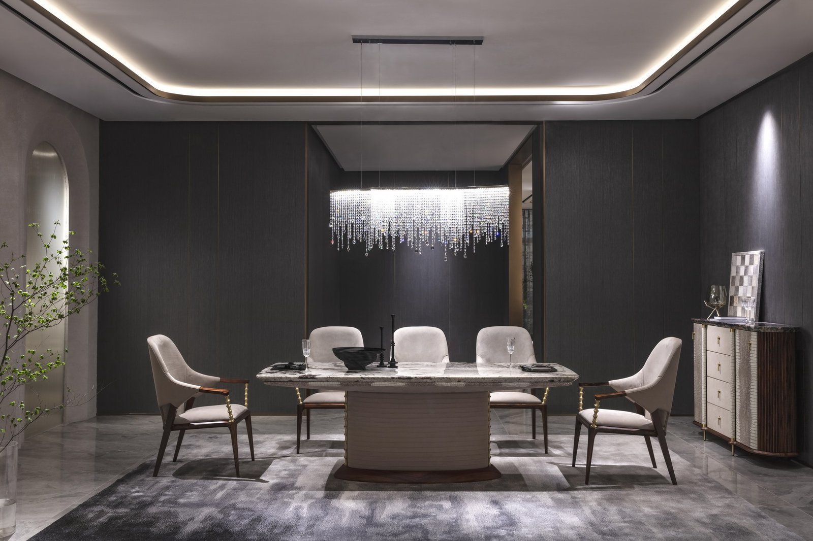 set of 5 luxury dining chair