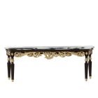 A Hand Painted European Classical Console Table with sculptured detail and marble countertop