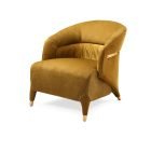 Nubuck leather luxury chair with brass strip detail