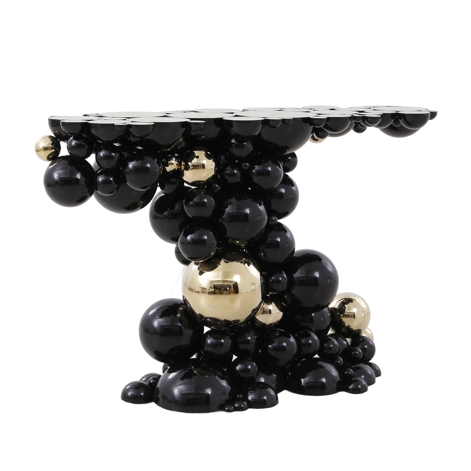 Newton Console Table_KOT4355_1 Newton Console Table by Boca do Lobo with black and gold spheres