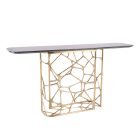Sioraf Console Table in metal gold stand and marble top
