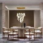 set of 6 luxury rosewood and brass dining chair