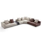 Pianokey Sofa in top-grain leather with stainless steel frame and modern Nordic design.