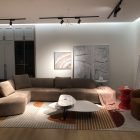 Surf Modular Sofa in curved modern design with deep cushions.