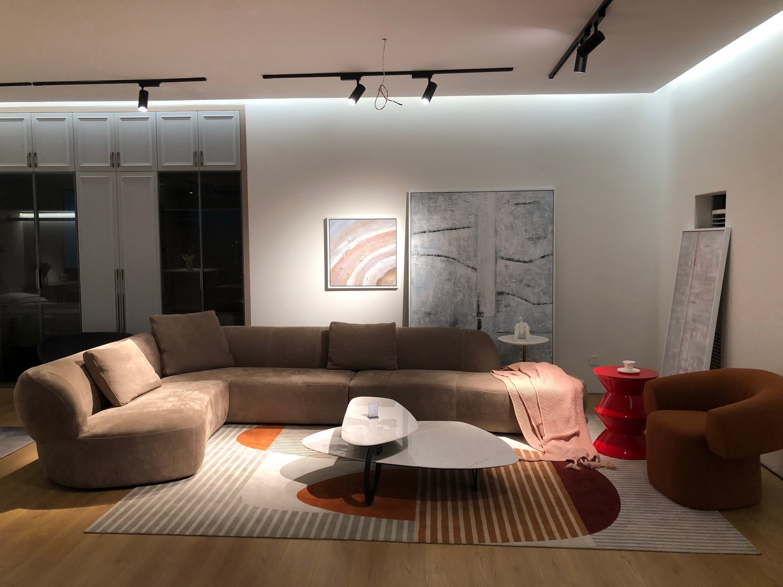 Surf Modular Sofa in curved modern design with deep cushions.